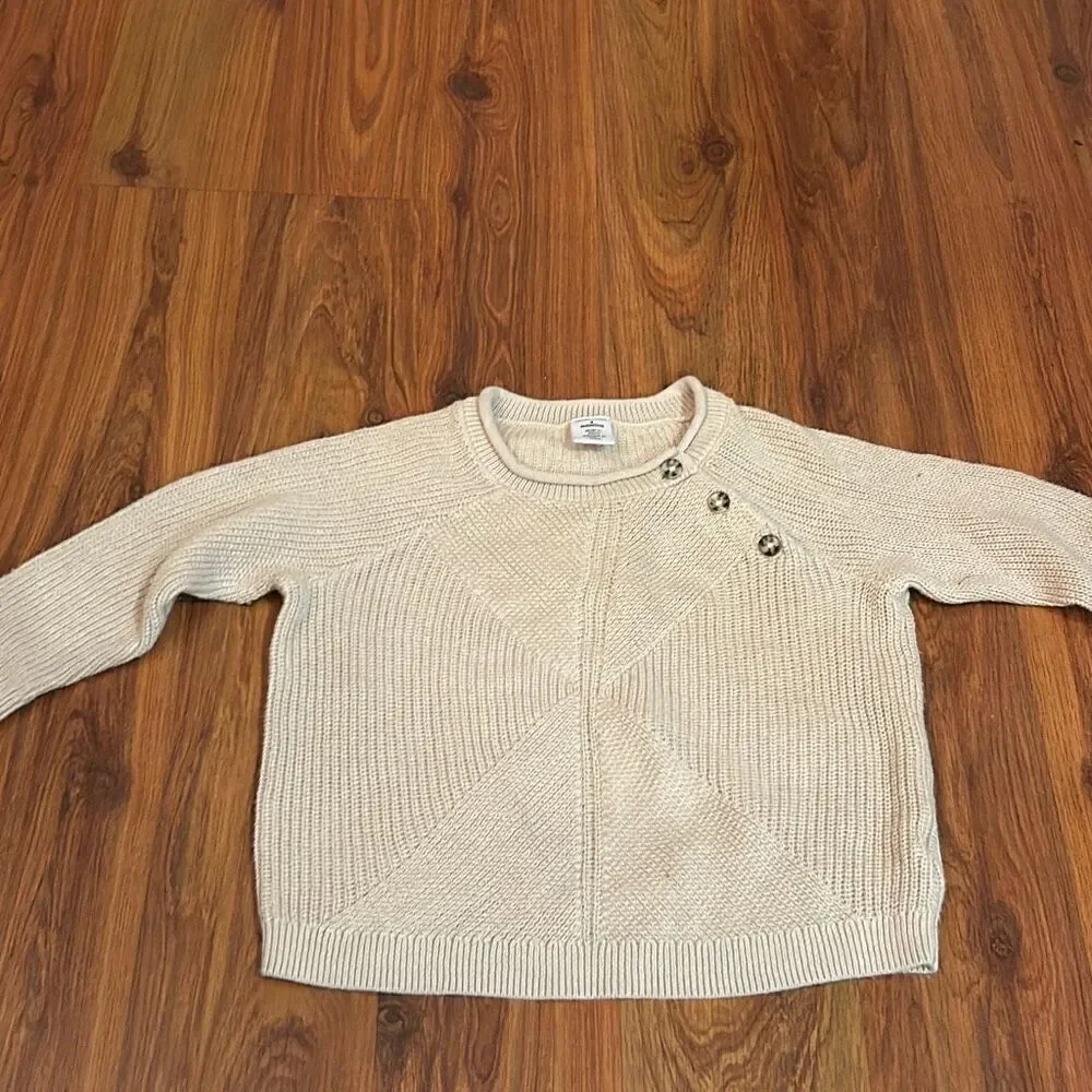 Nordstrom beige sweater with side button detail nine months